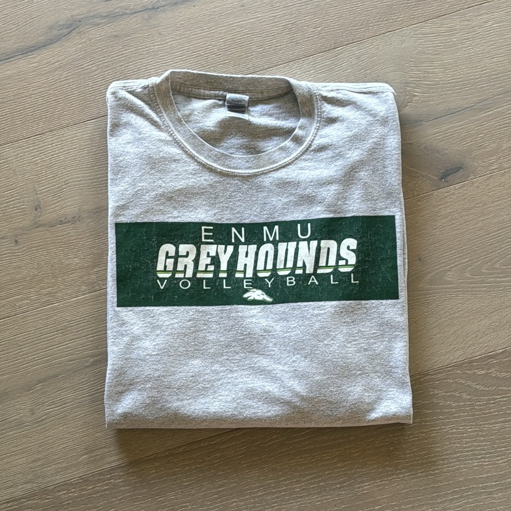 Gildan ENMU Greyhounds Volleyball Grey T Size 2XL